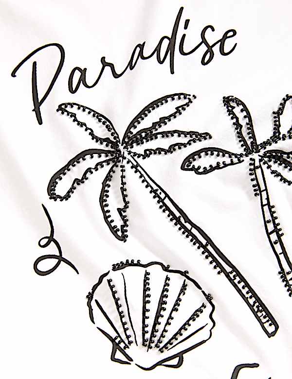 Pure Cotton Embellished T-Shirt