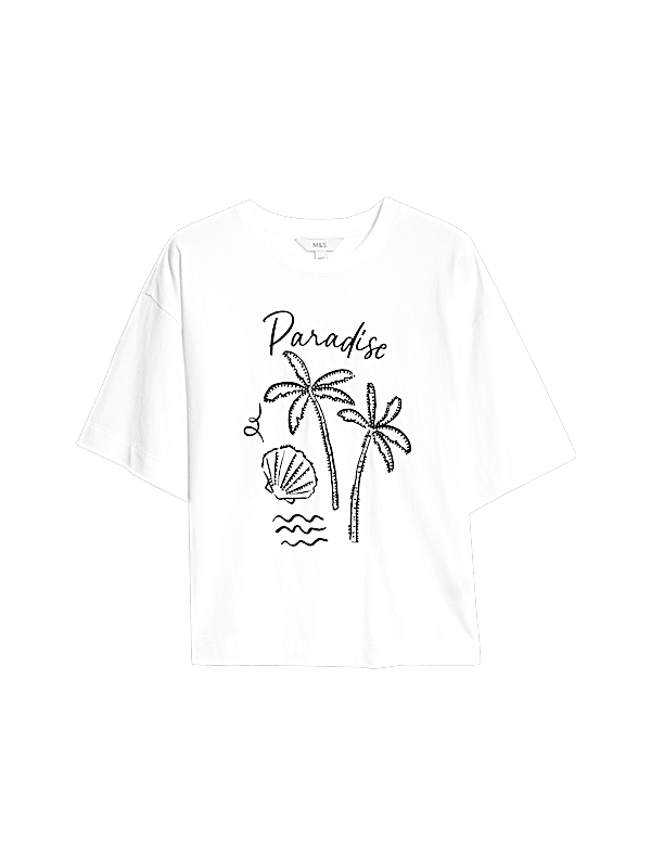 Pure Cotton Embellished T-Shirt