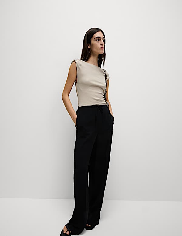 Cotton Rich Asymmetric Neck Vest