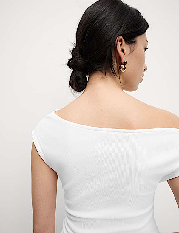 Cotton Rich Asymmetric Neck Vest