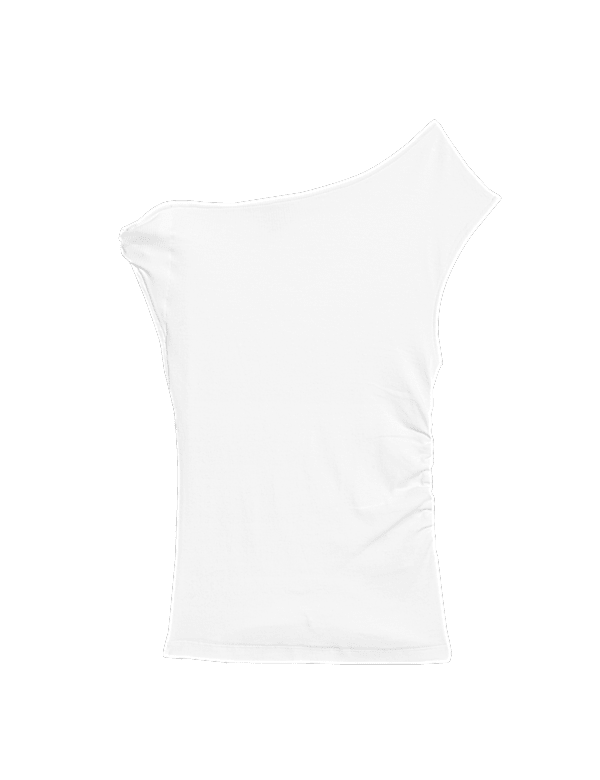 Cotton Rich Asymmetric Neck Vest