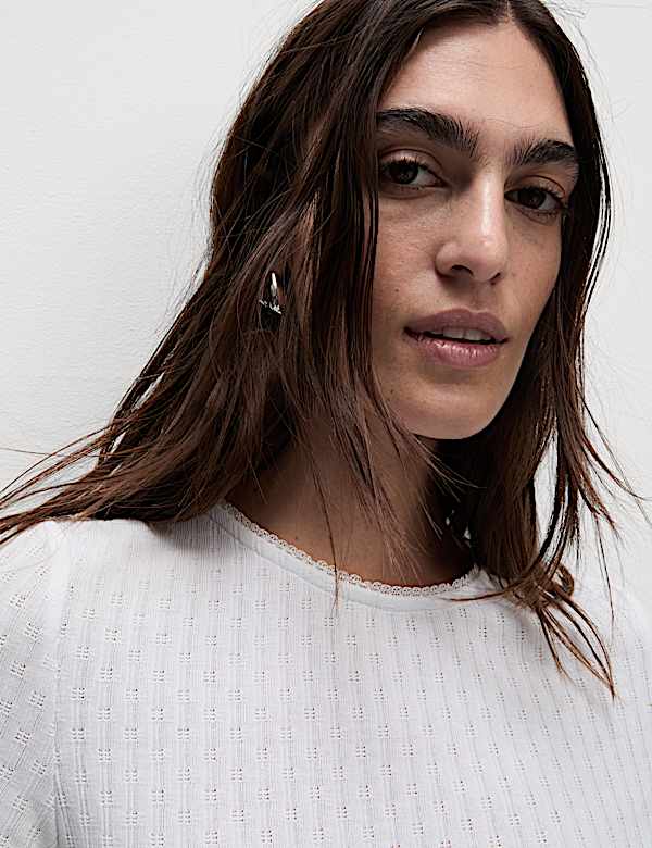 Textured Pointelle T-Shirt - EE