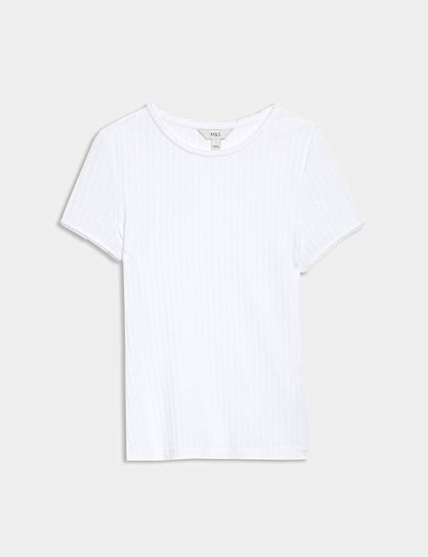 Textured Pointelle T-Shirt - EE