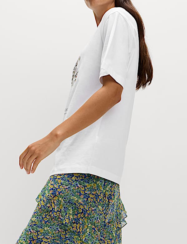 Oversized tričko s grafikou z čist&eacute; bavlny - CZ