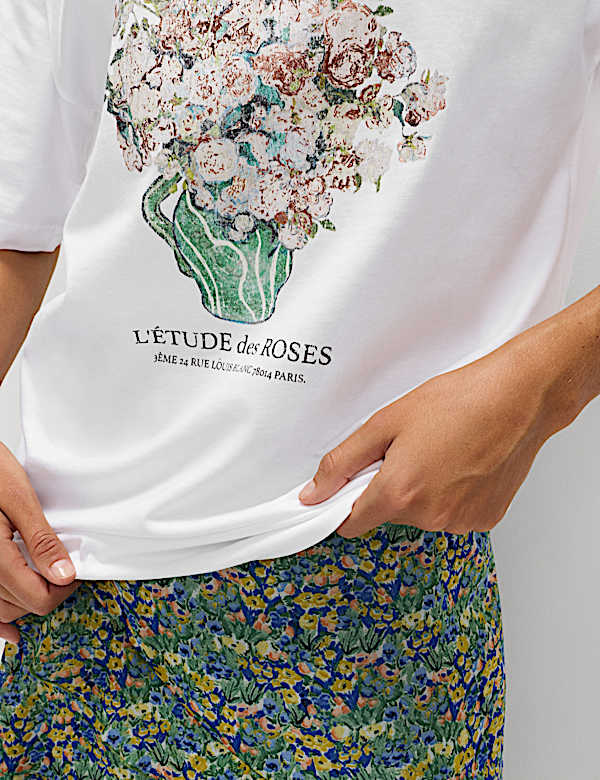 Oversized tričko s grafikou z čist&eacute; bavlny - CZ