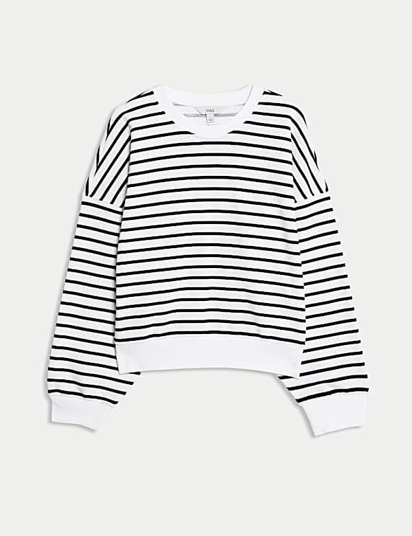 Pure Cotton Striped Sweatshirt - MV