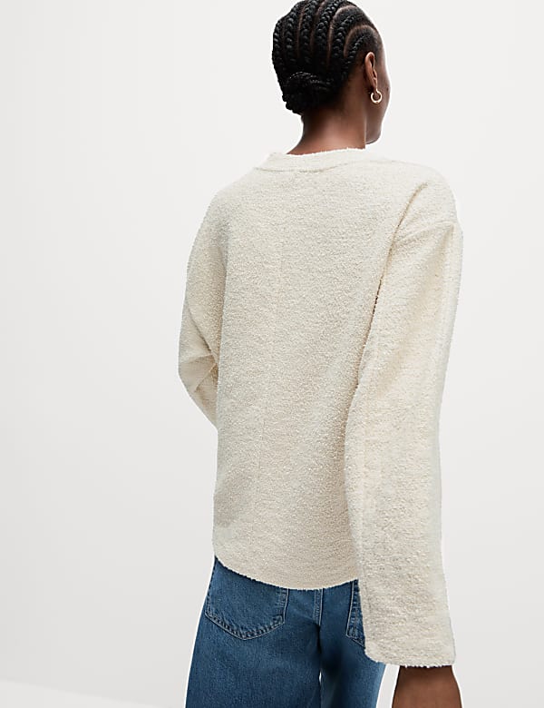 Cotton Rich Textured Sweatshirt