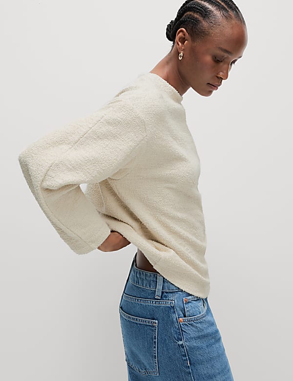 Cotton Rich Textured Sweatshirt