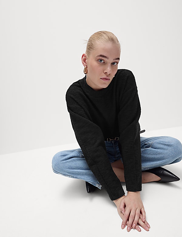 Sudadera de algod&oacute;n texturizada - US