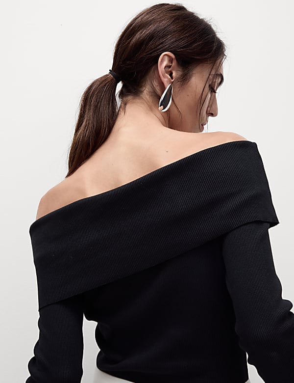 Cotton Rich Off The Shoulder Top - US