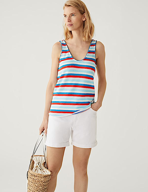 Textured Striped Vest Top