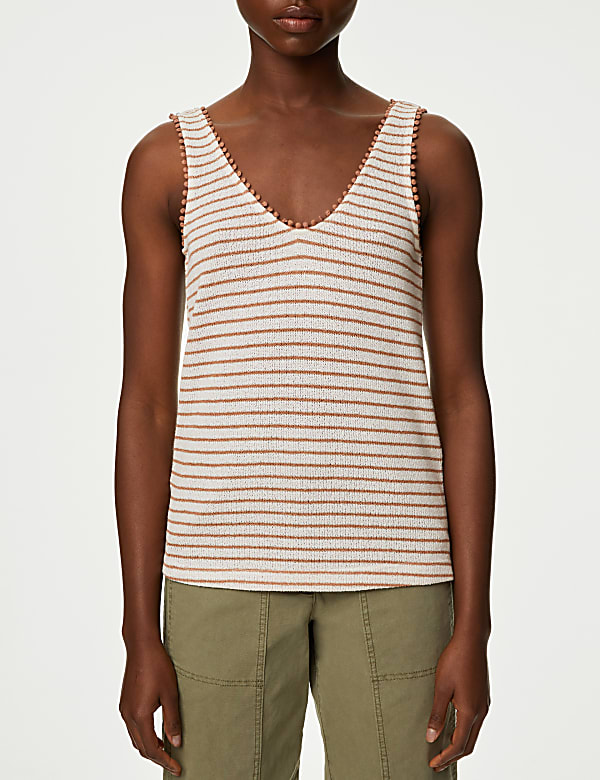 Textured Striped Vest Top