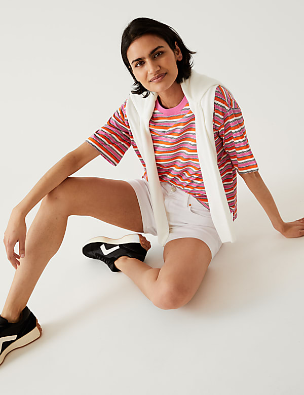 Pure Cotton Striped T-Shirt - GR
