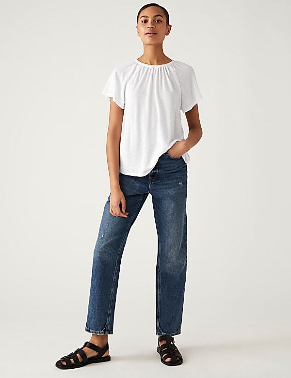Linen Rich Broderie Top