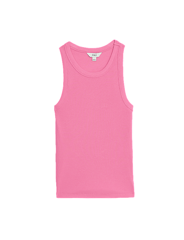 Cotton Rich Ribbed Slim Fit Racer Back Vest