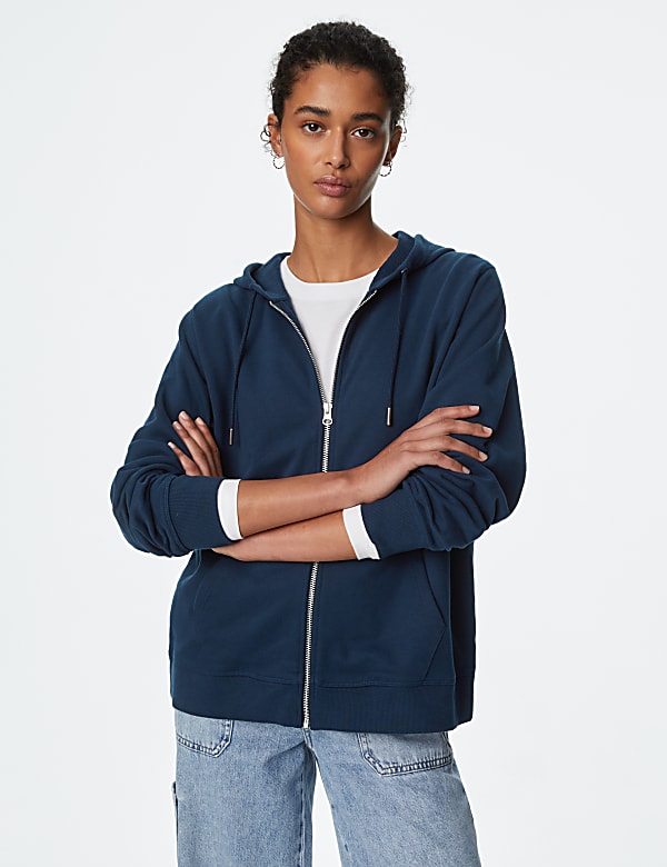 Pure Cotton Zip Up Hoodie