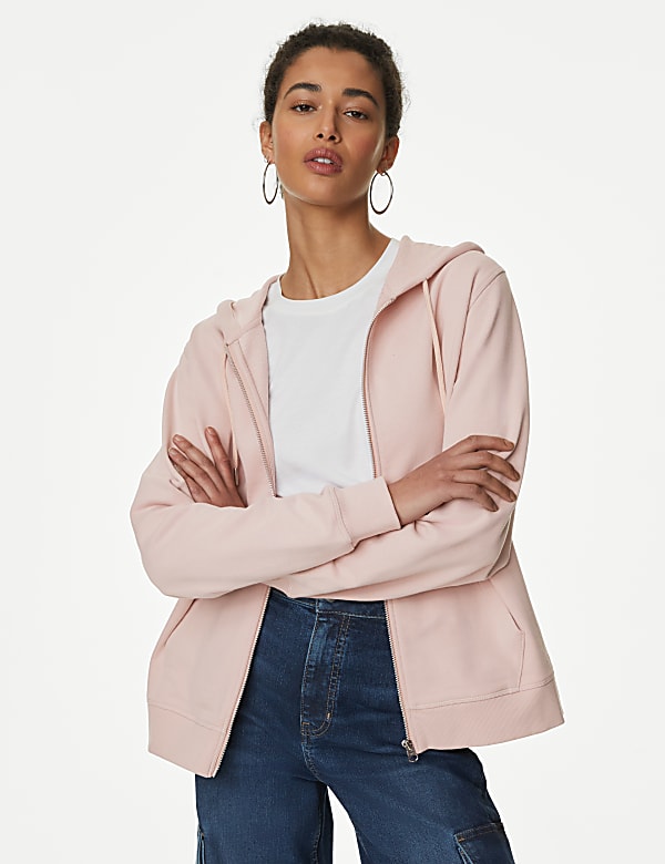 Pure Cotton Zip Up Hoodie