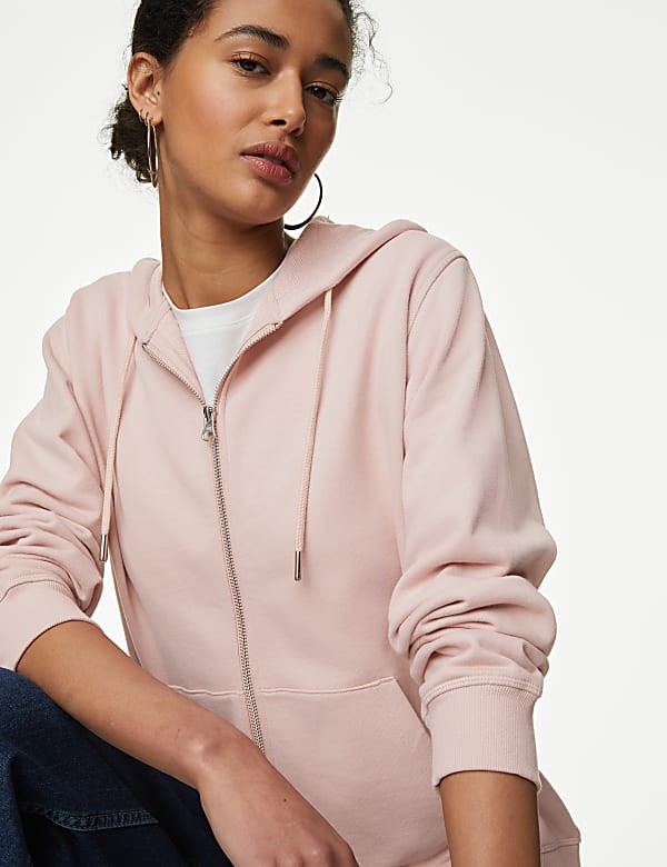 Pure Cotton Zip Up Hoodie