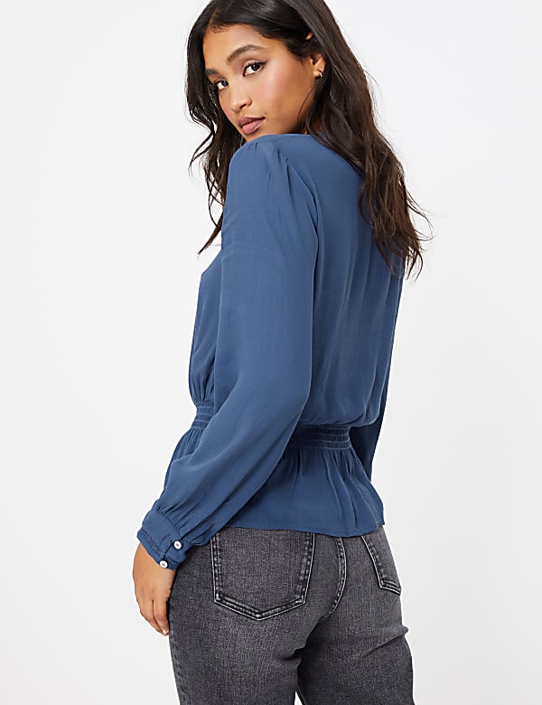 Waisted Long Sleeve Blouse