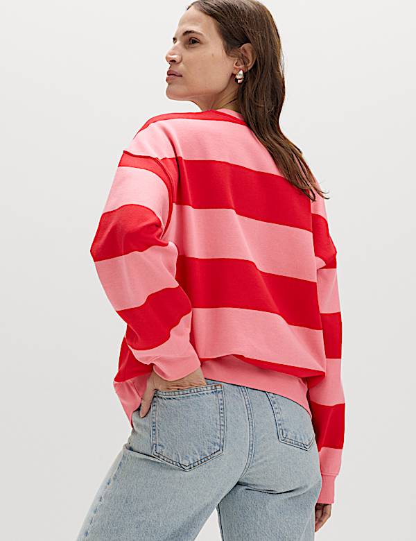 Cotton Rich Striped Sweatshirt - PT