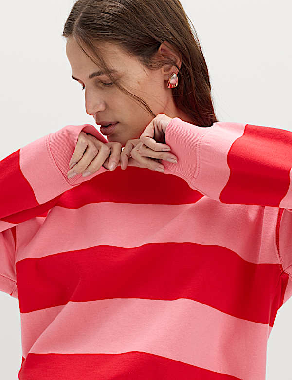 Cotton Rich Striped Sweatshirt - PT