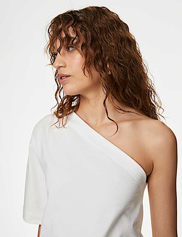 Pure Cotton One Shoulder Top