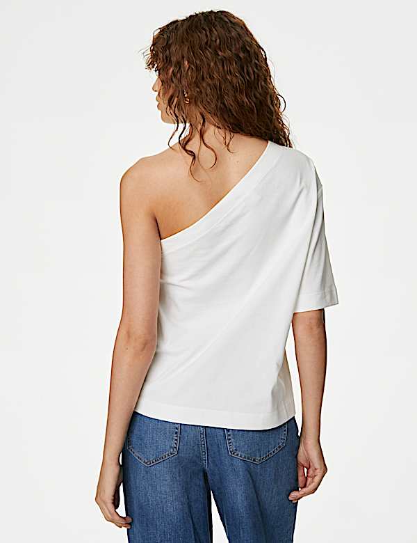 Pure Cotton One Shoulder Top
