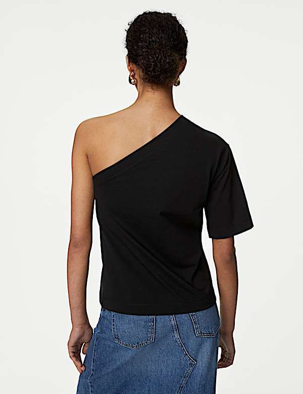 Pure Cotton One Shoulder Top