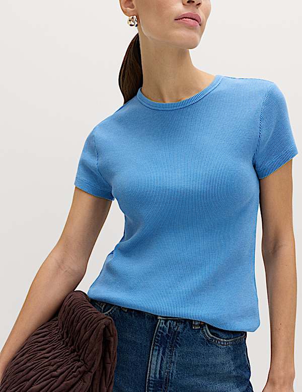 Pure Cotton Waffle T-Shirt - CH