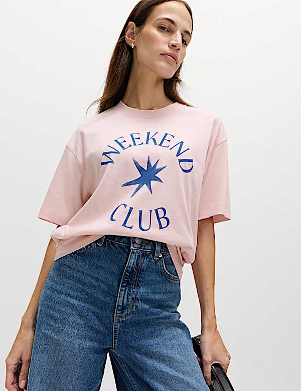 Cotton Rich Graphic Oversized T-Shirt - DK