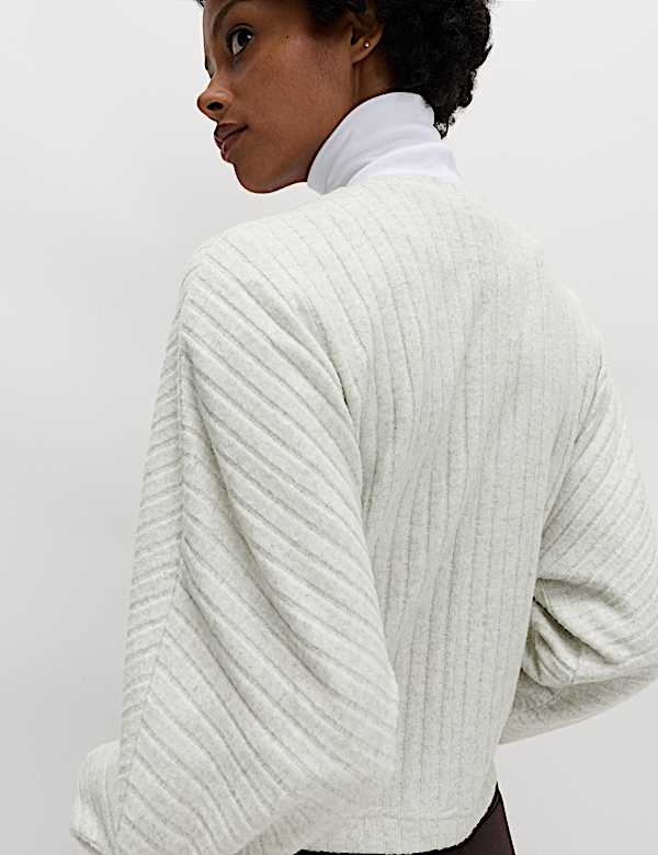 Wide Rib Cosy Button Front Cardigan - MV