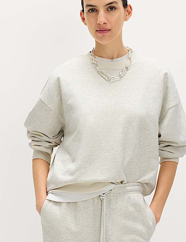 Pure Cotton Slogan Side Striped Sweatshirt