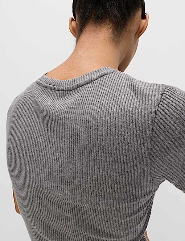 Short Sleeve Ribbed T-Shirt - BE