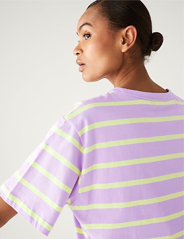 Pure Cotton Oversized Striped T-Shirt