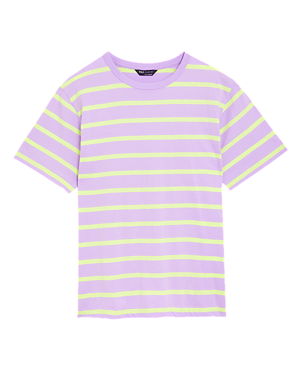 Pure Cotton Oversized Striped T-Shirt