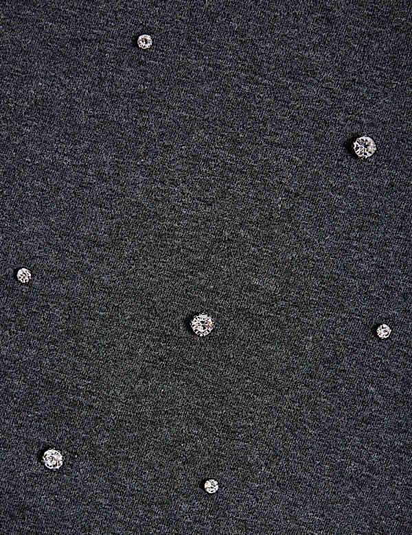 Cotton Blend Embellished Sweatshirt