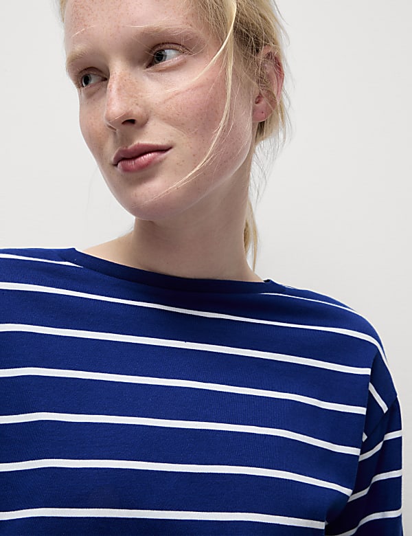 Bavlněn&yacute; pruhovan&yacute; top z čist&eacute; bavlny - CZ