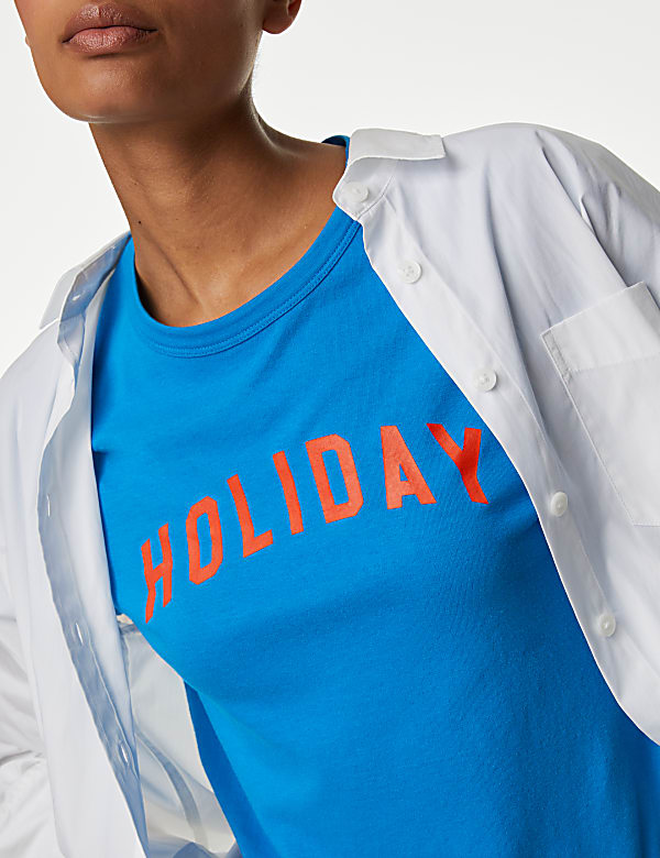 Cotton Modal Blend Slogan T-Shirt