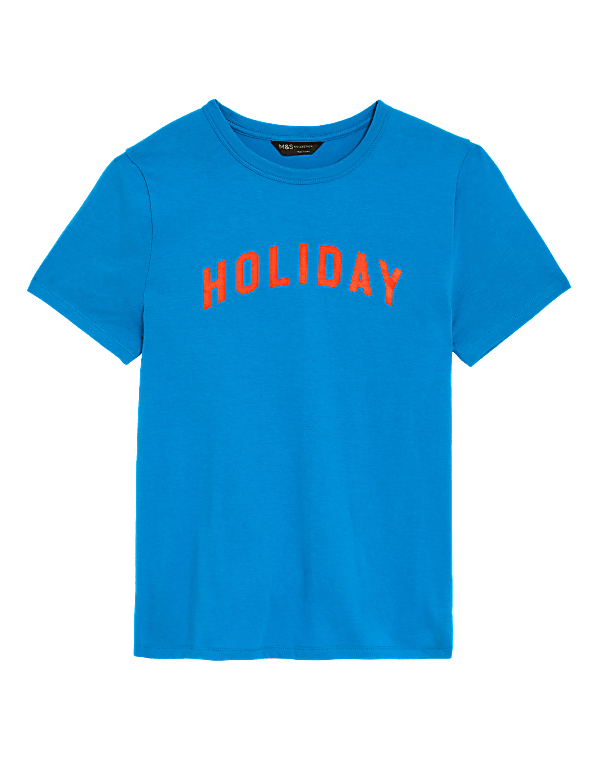 Cotton Modal Blend Slogan T-Shirt
