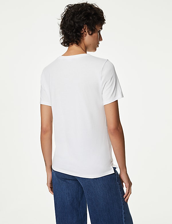 Cotton Modal Blend Slogan T-Shirt