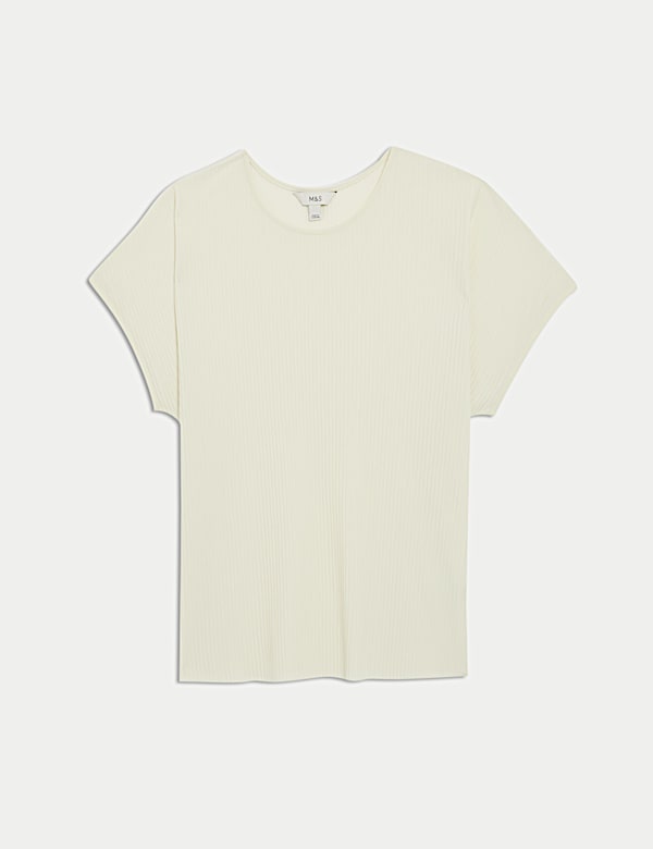 Plissiertes Oberteil mit Rundhalsausschnitt - AT