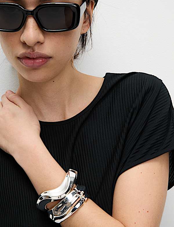 Plisse Round Neck Top