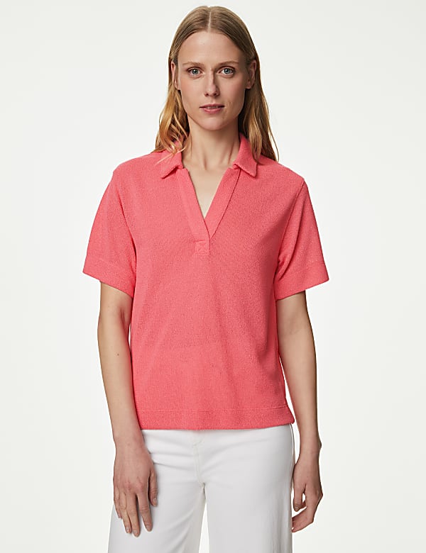 Textured Collared Top