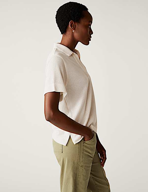 Textured Collared Top