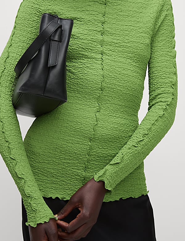 Textured Slash Neck Top - SE