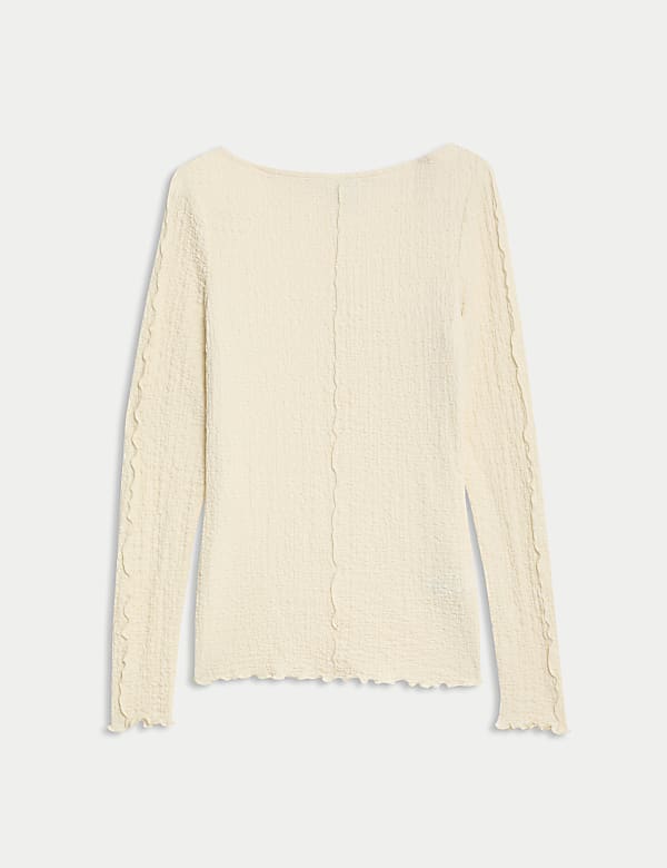 Textured Slash Neck Top - JE