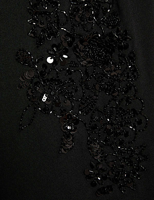 Pure Cotton Jersey Embellished Top