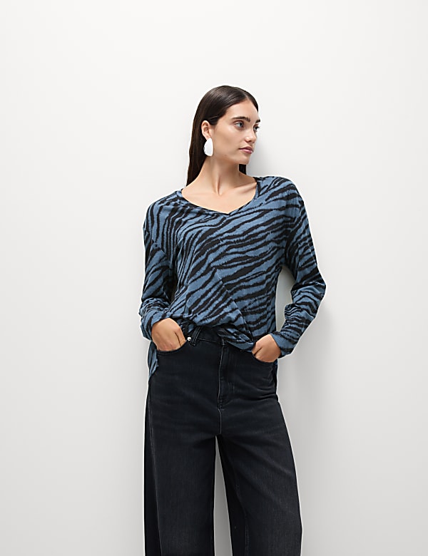 Cotton Modal V-Neck Relaxed Top