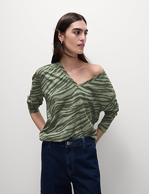 Cotton Modal V-Neck Relaxed Top