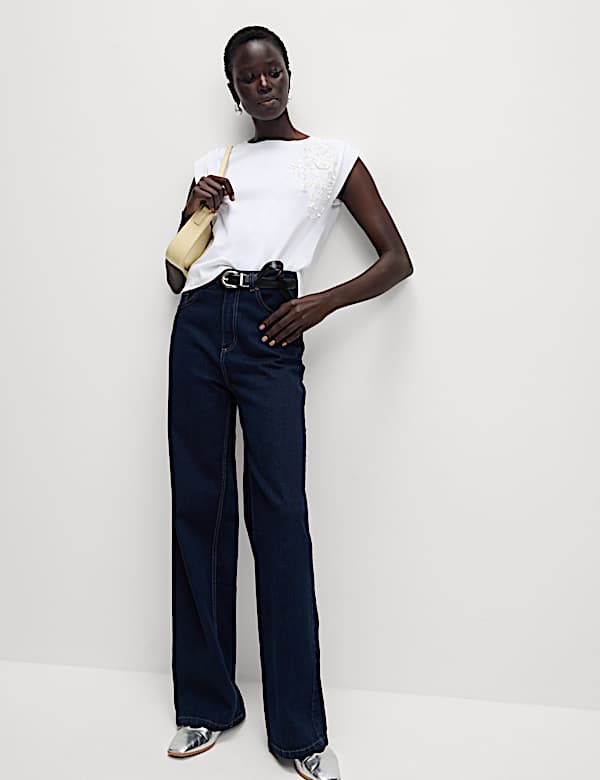 Pure Cotton Embellished Regular Fit Top